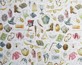 Watercolour Harry Potter Wizard Magic Symbols Cotton Fabric